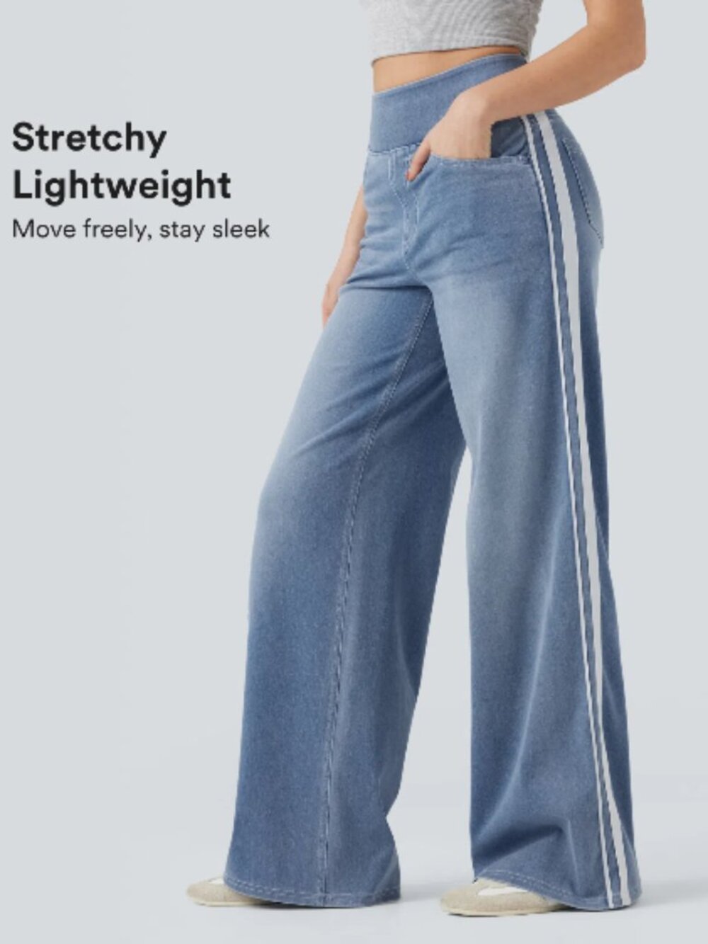Halara Jeans. Wide Leg Denim, Comfort Waist, Pull-on. Ladies Large